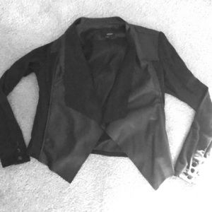 Leather panel black jacket